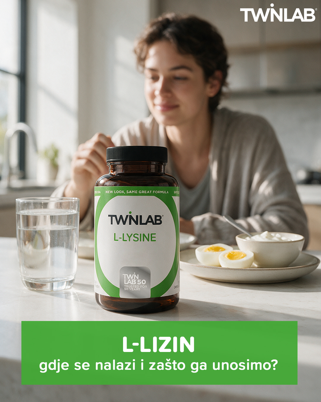 L-lizin je aminokiselina koju prirodno unosimo hranom. Možemo ga pronaći u namirnicama poput mesa, ribe, jaja i mliječnih proizvoda. 🥚🐟
Sudjeluje u stvaranju proteina, a budući da ga naše tijelo ne može samo proizvesti, unosimo ga kroz prehranu.
Ako želiš dodatni unos L-lizina, Twinlab L-Lysine sadrži 500 mg L-lizina u dnevnoj dozi od jedne kapsule. 🌿
#twinlab #twinabhrvatska #dodaciprehrani #lizin #llysine #aminokiseline #farmexhrvatska