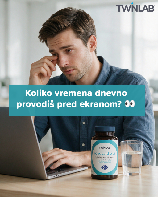 Laptop, mobitel, tablet… ekrani su postali dio gotovo svakog našeg dana. Zato je dobro obratiti pažnju i na unos nutrijenata važnih za normalan vid.
Vitamin A, riboflavin (vitamin B2) i cink doprinose održavanju normalnog vida.
Twinlab Ocuguard Plus objedinjuje upravo ove nutrijente, uz vitamin C, vitamin E, selen, lutein, zeaksantin i druge sastojke u jednoj formuli. 🌿
Jedna kapsula dnevno, kao dio uravnotežene i raznovrsne prehrane.
Pogotovo kada nam dan izgleda ovako: 👩💻📱💻
#twinlab #dodaciprehrani #ocuguardplus #vid #zdravljeociju #twinlabhrvatska #farmexhrvatska