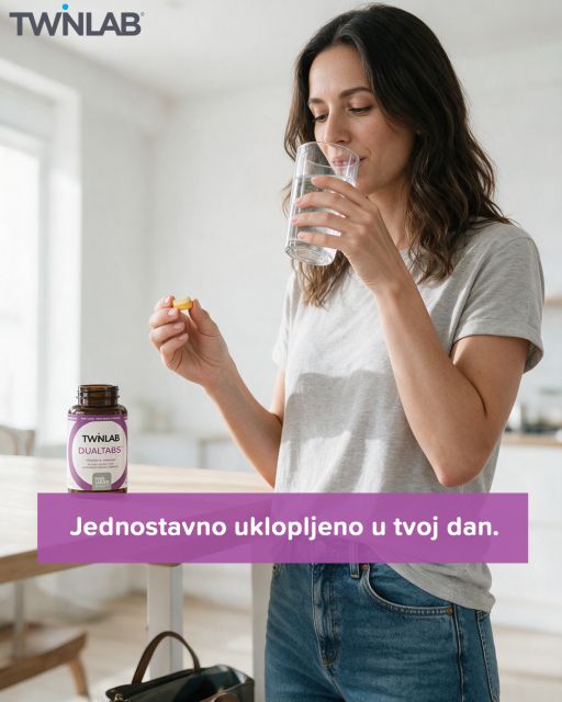 Vitamini i minerali važan su dio uravnotežene prehrane, a Twinlab DualTabs osmišljen je kao praktična nadopuna svakodnevnom unosu nutrijenata.
✨ Što ga čini posebnim?
🌿 13 vitamina i 11 minerala – široka kombinacija važnih mikronutrijenata u jednoj tableti.
🔬 Dvoslojna formula – vitamini i minerali smješteni su u odvojene slojeve, a vitamini su formulirani za postupno oslobađanje.
🍒 Biljna baza – formula sadrži ekstrakte acerole i šipka te bioflavonoide citrusa.
🌱 Dodatak enzima – sastav uključuje bromelain i papain.
Praktično pakiranje sa 60 tableta i preporučenom dnevnom dozom od jedne tablete jednostavno se uklapa u svakodnevnu rutinu. 🤍
Odabir dodataka prehrani počinje upoznavanjem vlastitih potreba i pažljivim čitanjem deklaracije.
Twinlab DualTabs – promišljena kombinacija za tvoju svakodnevicu. 🌿
#twinlabhrvatska #dualtabs #vitaminiiminerali #multivitamini #dodaciprehrani #zdravenavike #farmexhrvatska